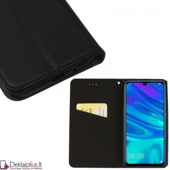 Telone smart magnet serijos atverčiamas dėklas - juodas (Huawei P Smart 2019/Honor 10 Lite)